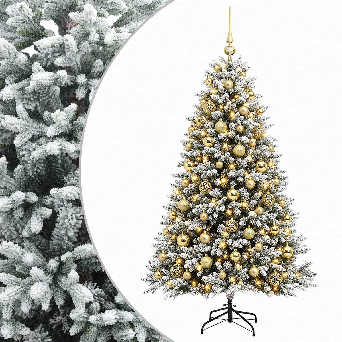 vidaXL Artificial Christmas Tree with Bauble 210 cm 300 LEDs