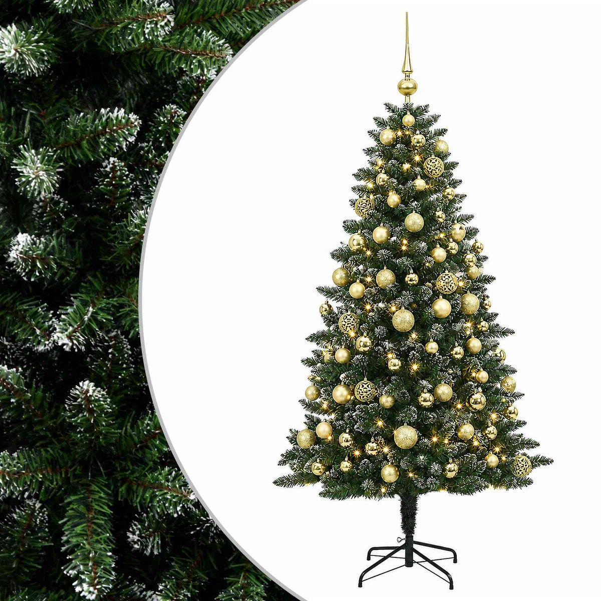 vidaXL Artificial Christmas Tree with Bauble 180 cm 300 LEDs