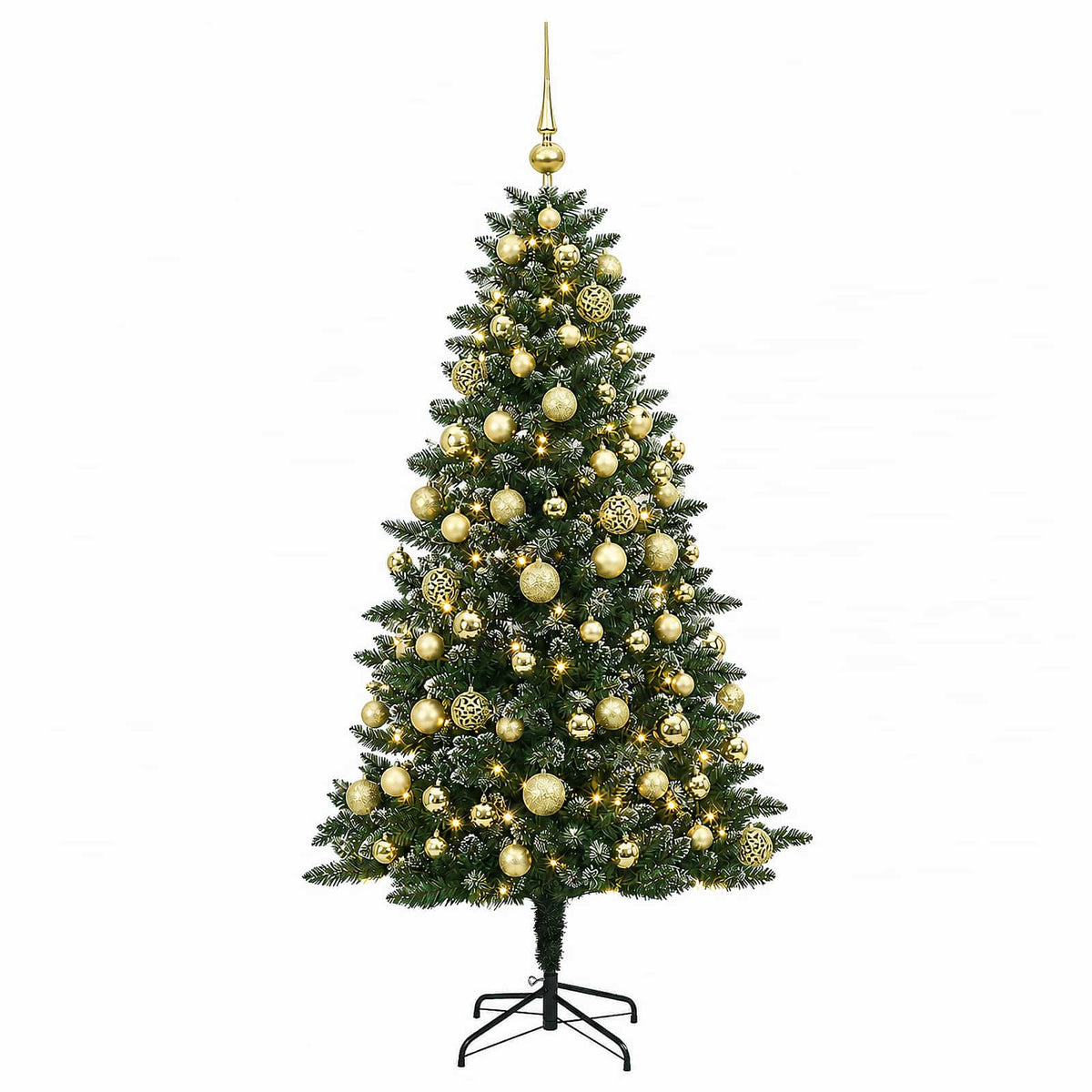 vidaXL Artificial Christmas Tree with Bauble 210 cm 300 LEDs