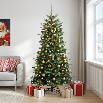 vidaXL Artificial Christmas Tree with Bauble 210 cm 300 LEDs