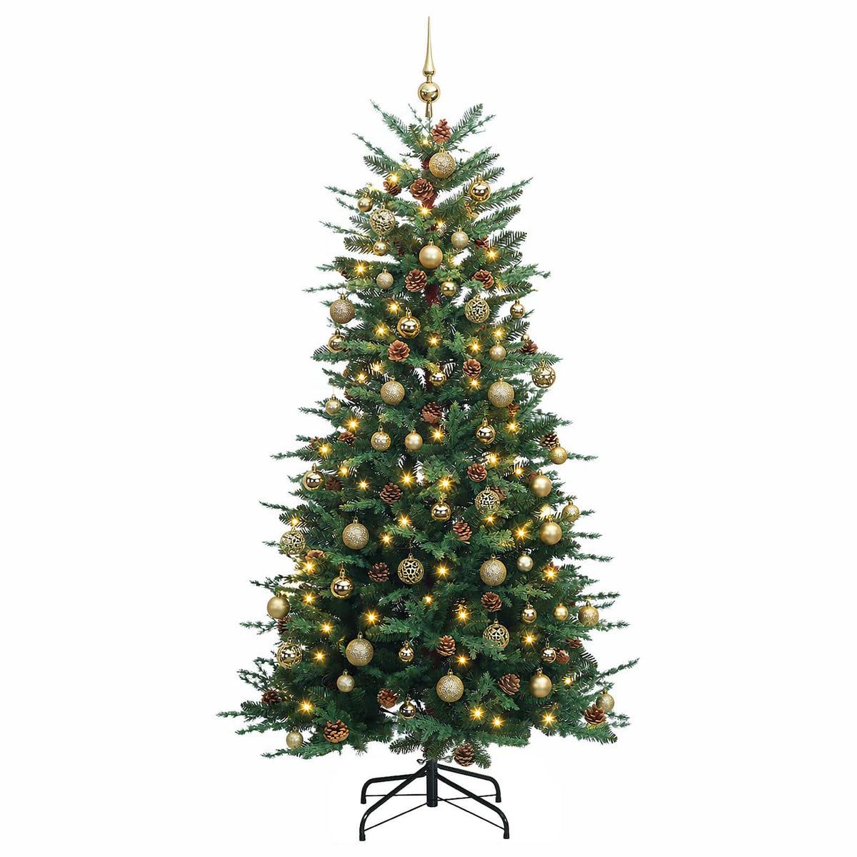 vidaXL Artificial Christmas Tree with Bauble 180 cm 300 LEDs