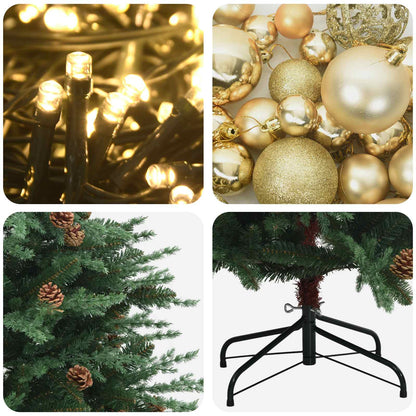 vidaXL Artificial Christmas Tree with Bauble 210 cm 300 LEDs
