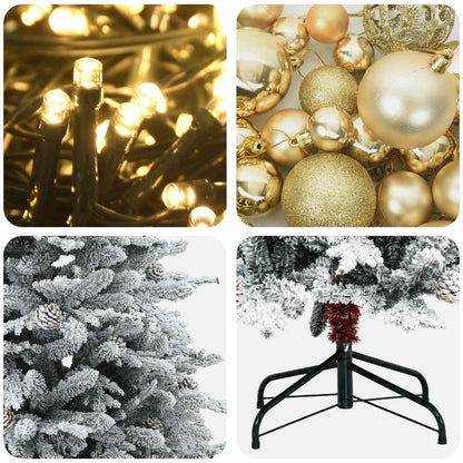 vidaXL Artificial Christmas Tree with Bauble 180 cm 300 LEDs