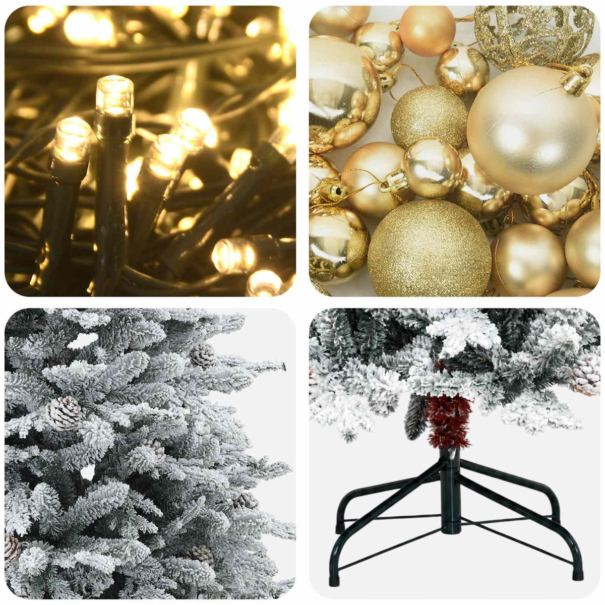 vidaXL Artificial Christmas Tree with Bauble 210 cm 300 LEDs
