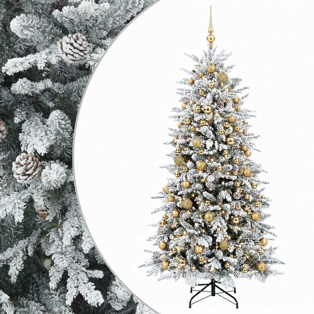 vidaXL Artificial Christmas Tree with Bauble 240 cm 300 LEDs