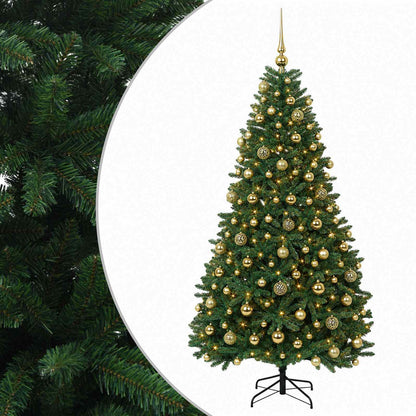 vidaXL Artificial Christmas Tree Mid-green with Bauble 240 cm 300 LEDs
