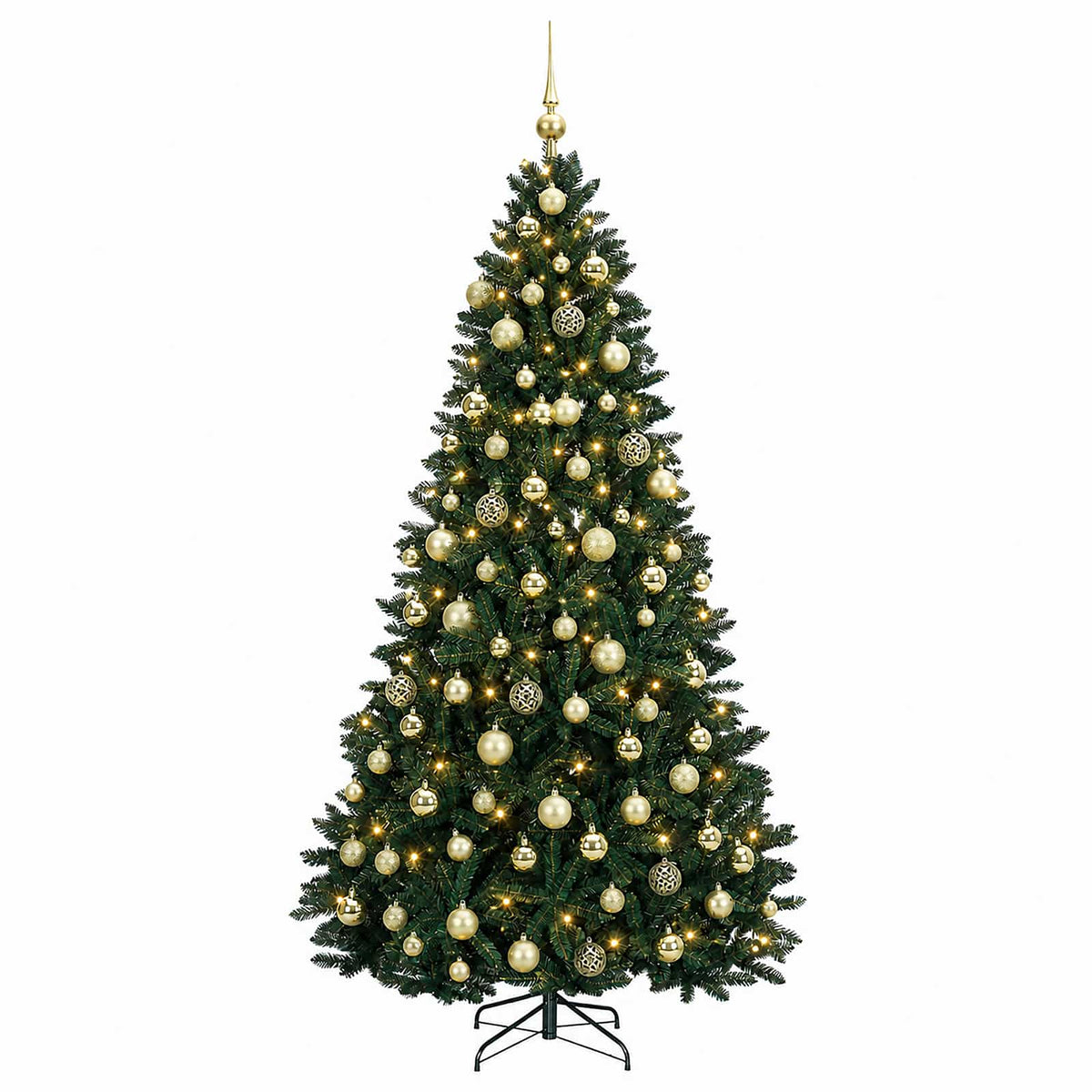 vidaXL Artificial Christmas Tree Dark Green with Bauble 210 cm