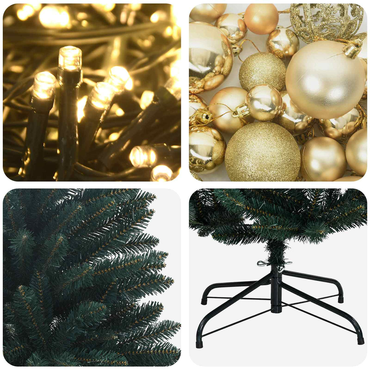 vidaXL Artificial Christmas Tree Dark Green with Bauble 240 cm