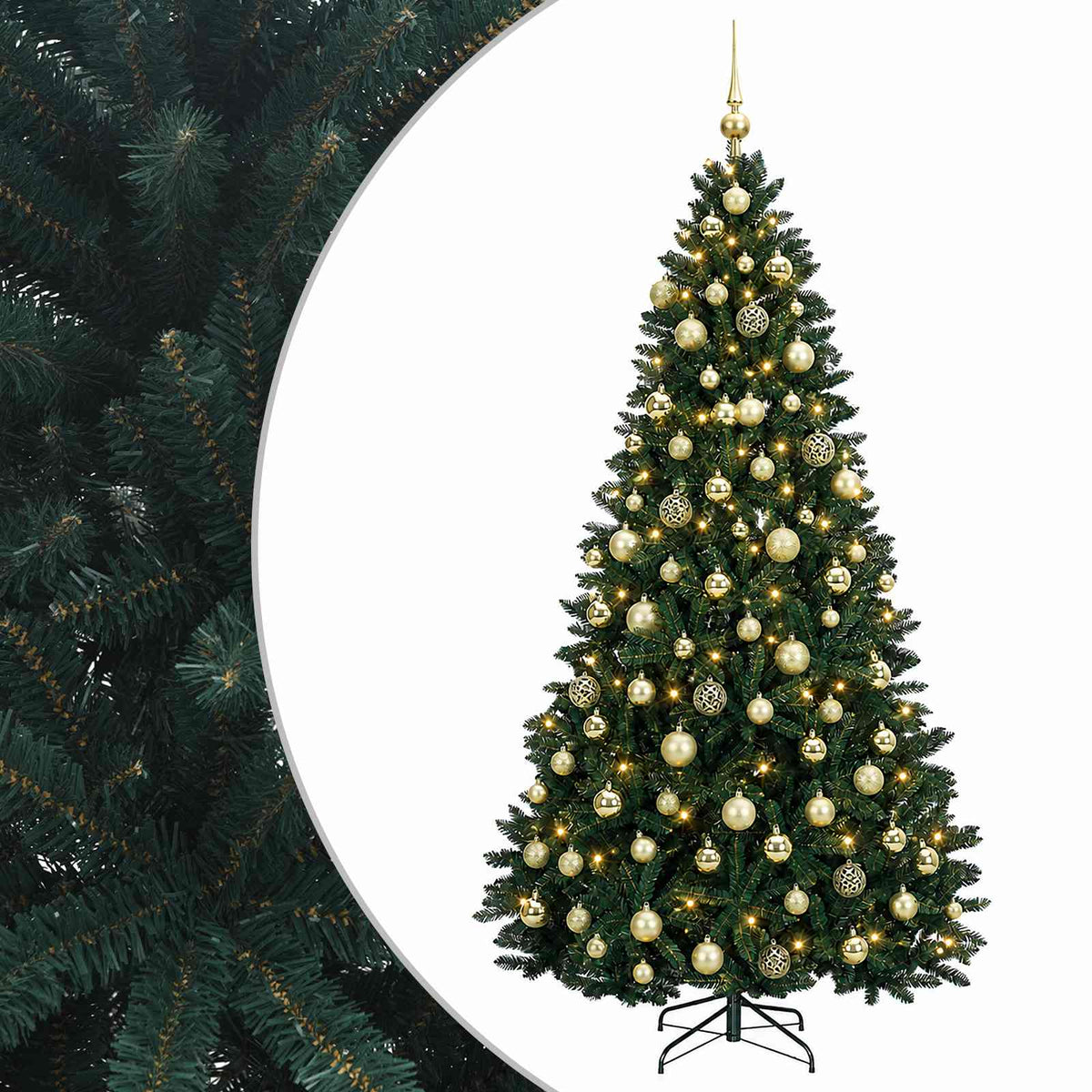 vidaXL Artificial Christmas Tree Dark Green with Bauble 240 cm