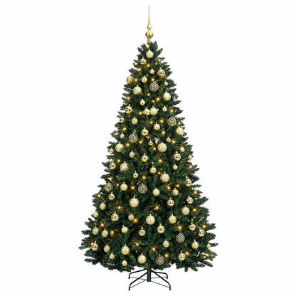 vidaXL Artificial Christmas Tree Dark Green with Bauble 240 cm