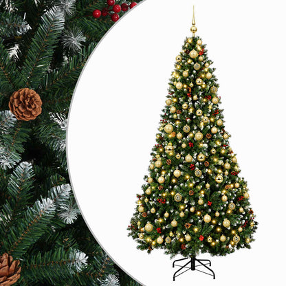 vidaXL Artificial Christmas Tree Green with Bauble 210 cm 300 LEDs