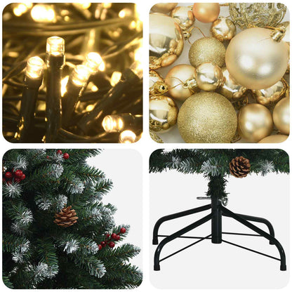 vidaXL Artificial Christmas Tree Green with Bauble 240 cm 300 LEDs