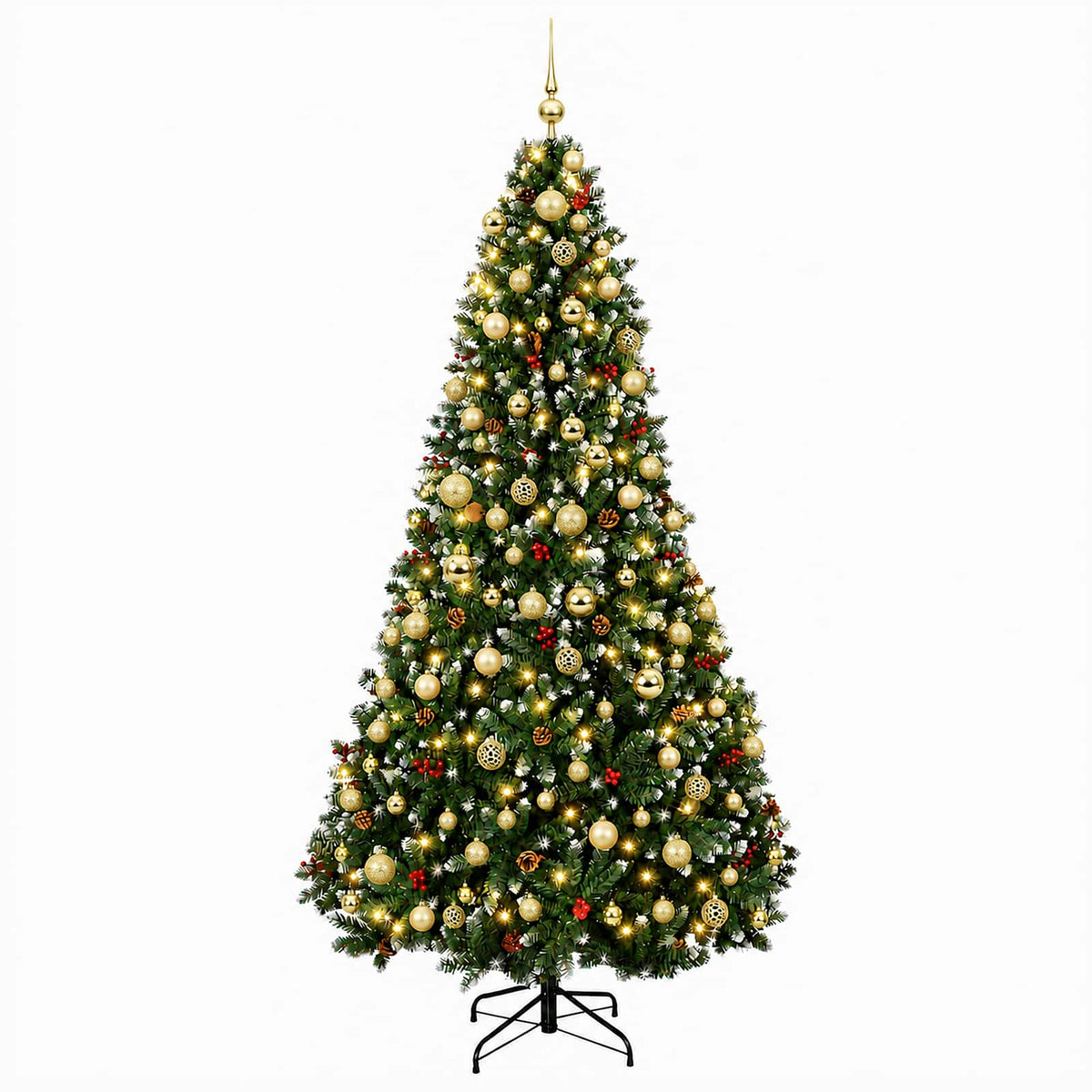 vidaXL Artificial Christmas Tree Green with Bauble 240 cm 300 LEDs