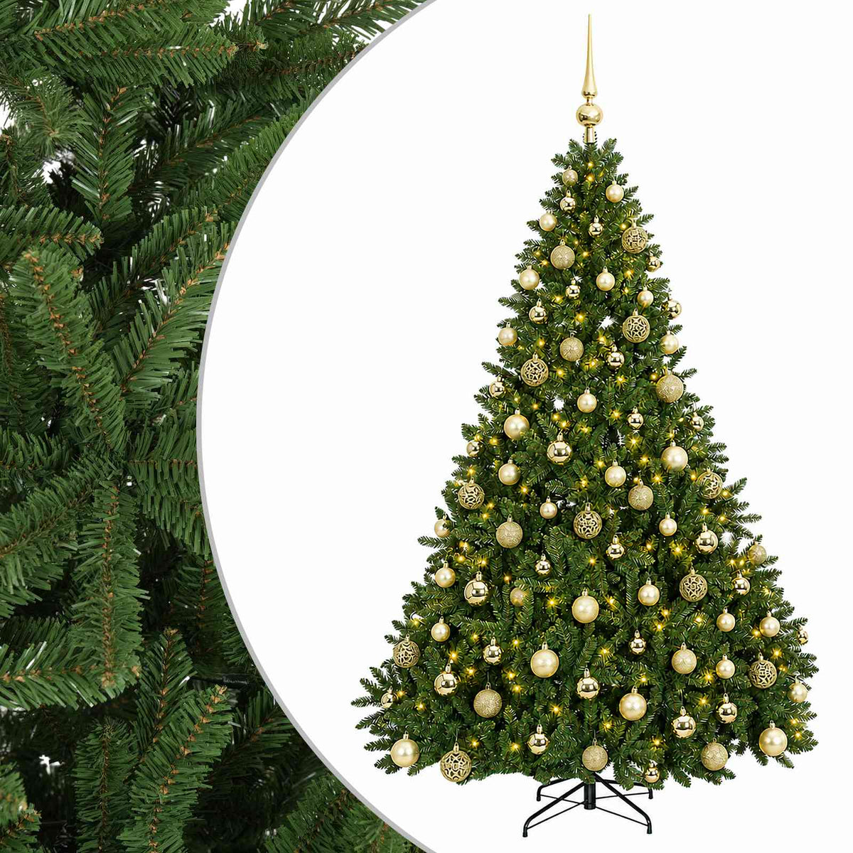 vidaXL Artificial Christmas Tree Light Green with Baubles 180 cm