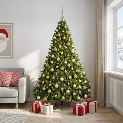 vidaXL Artificial Christmas Tree Light Green with Baubles 240 cm