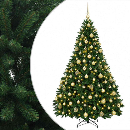 vidaXL Artificial Christmas Tree Mid-green with Ornament 210 cm