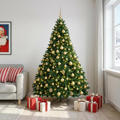 vidaXL Artificial Christmas Tree Mid-green with Ornament 240 cm