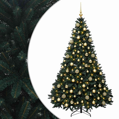 vidaXL Artificial Dark Green Christmas Tree with Baubles 180 cm