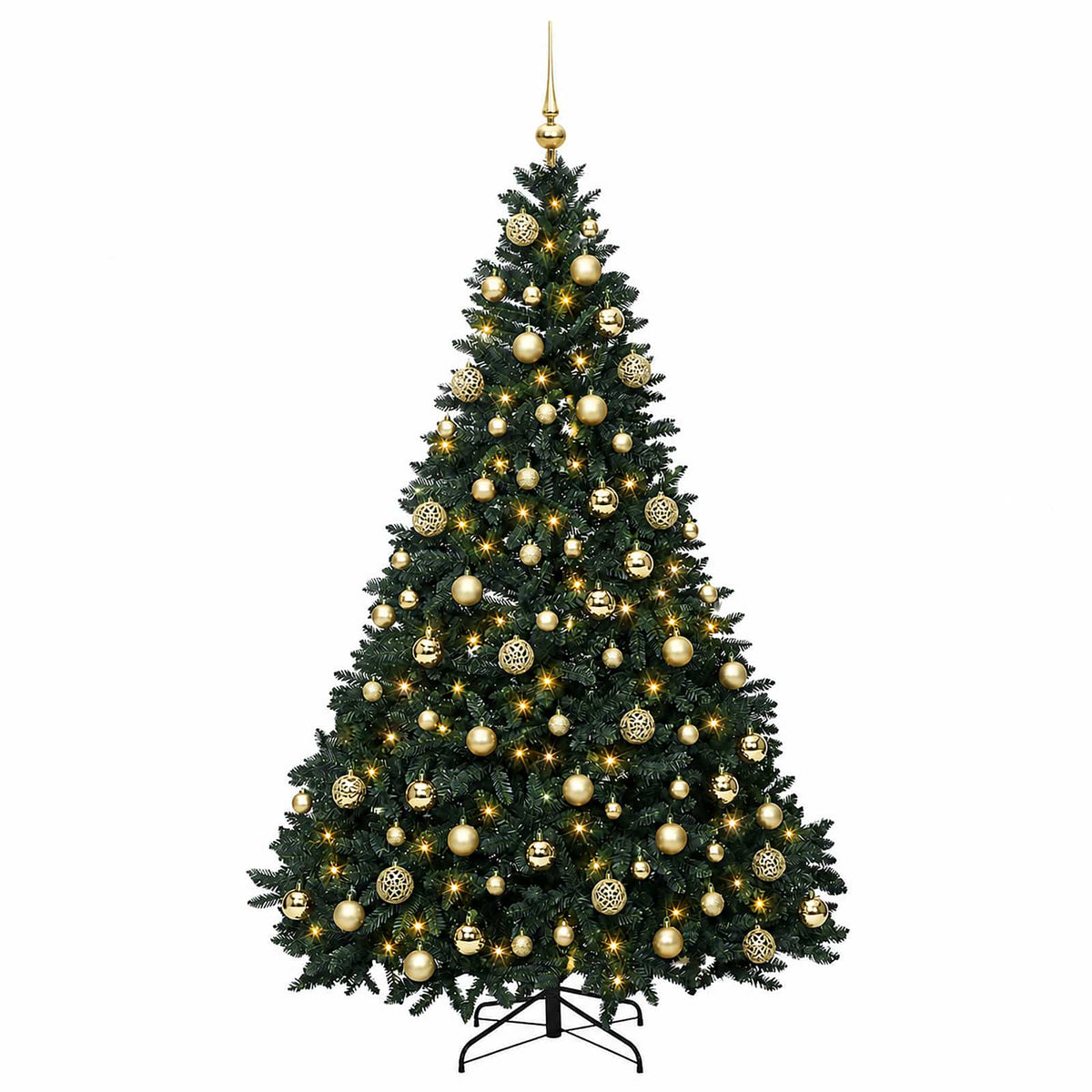 vidaXL Artificial Dark Green Christmas Tree with Baubles 180 cm