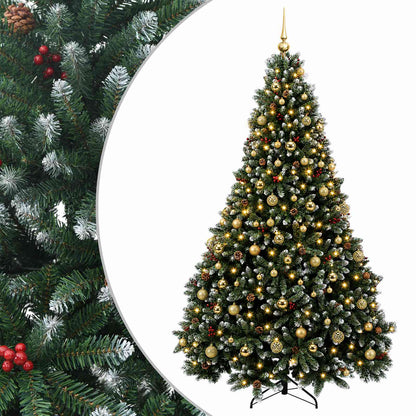 vidaXL Artificial Christmas Tree Green with Bauble 210 cm 300 LEDs