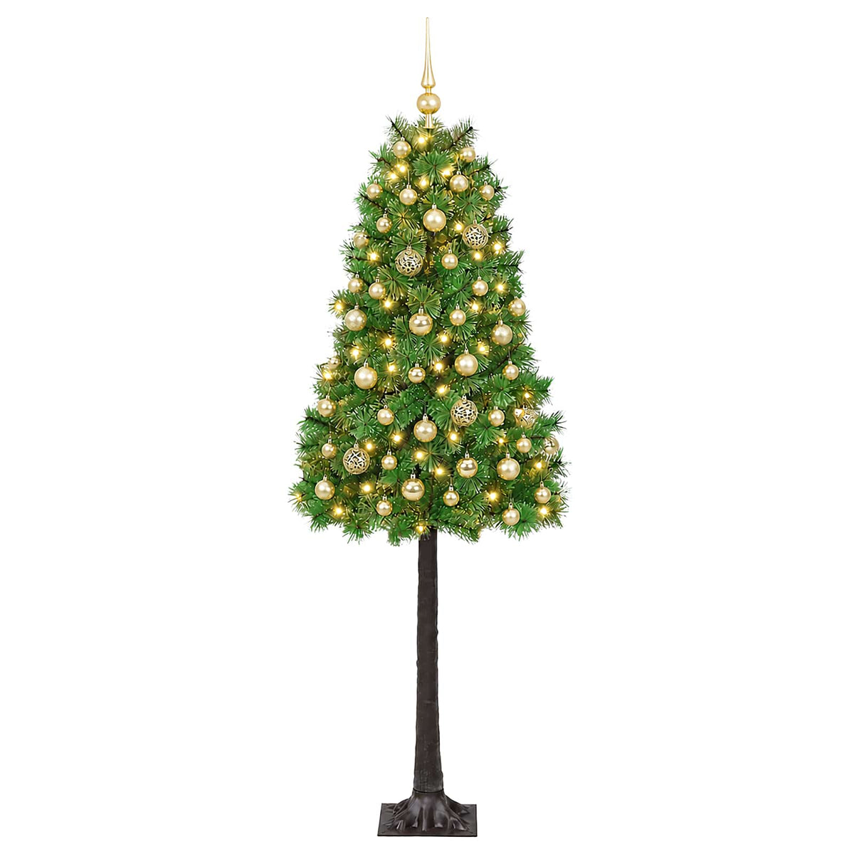 vidaXL Artificial Hinged Christmas Tree with Baubles 180 cm 300 LEDs