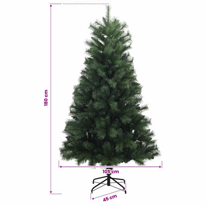 vidaXL Artificial Hinged Christmas Tree with Baubles 180 cm 300 LEDs
