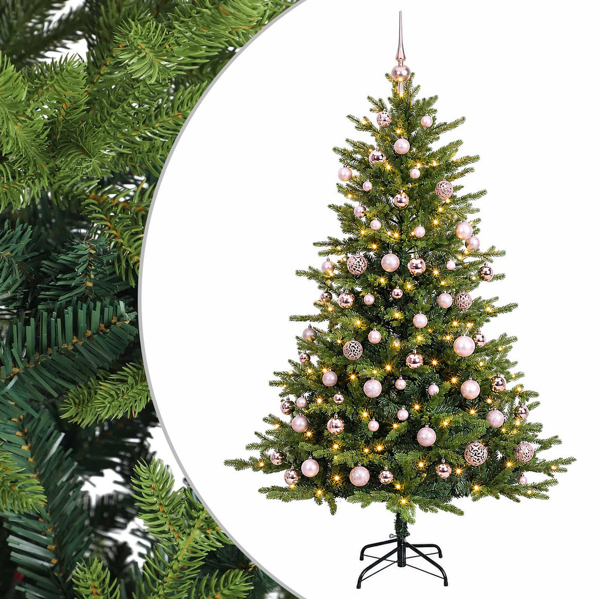 vidaXL Artificial Christmas Tree with Bauble 180 cm 300 LEDs