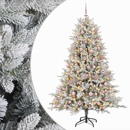 vidaXL Artificial Christmas Tree with Bauble 210 cm 300 LEDs