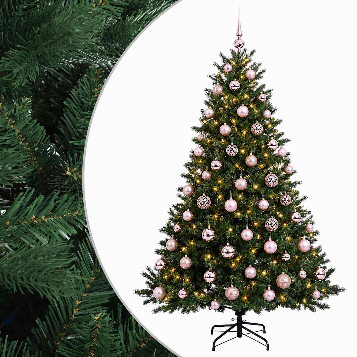 vidaXL Artificial Christmas Tree with Bauble 180 cm 300 LEDs