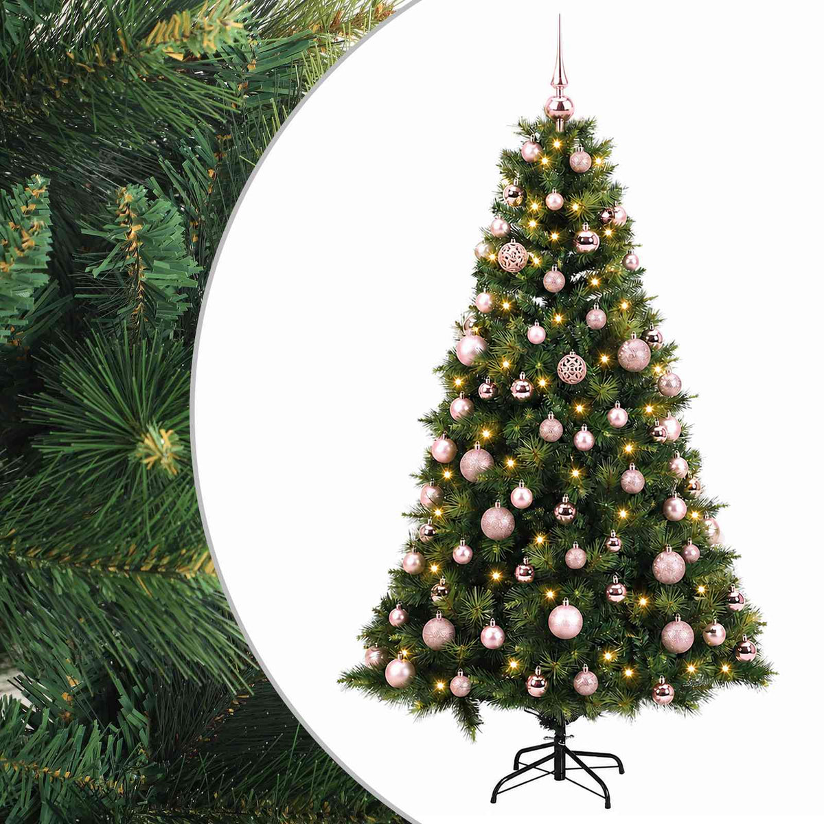 vidaXL Artificial Christmas Tree with Bauble 180 cm 300 LEDs