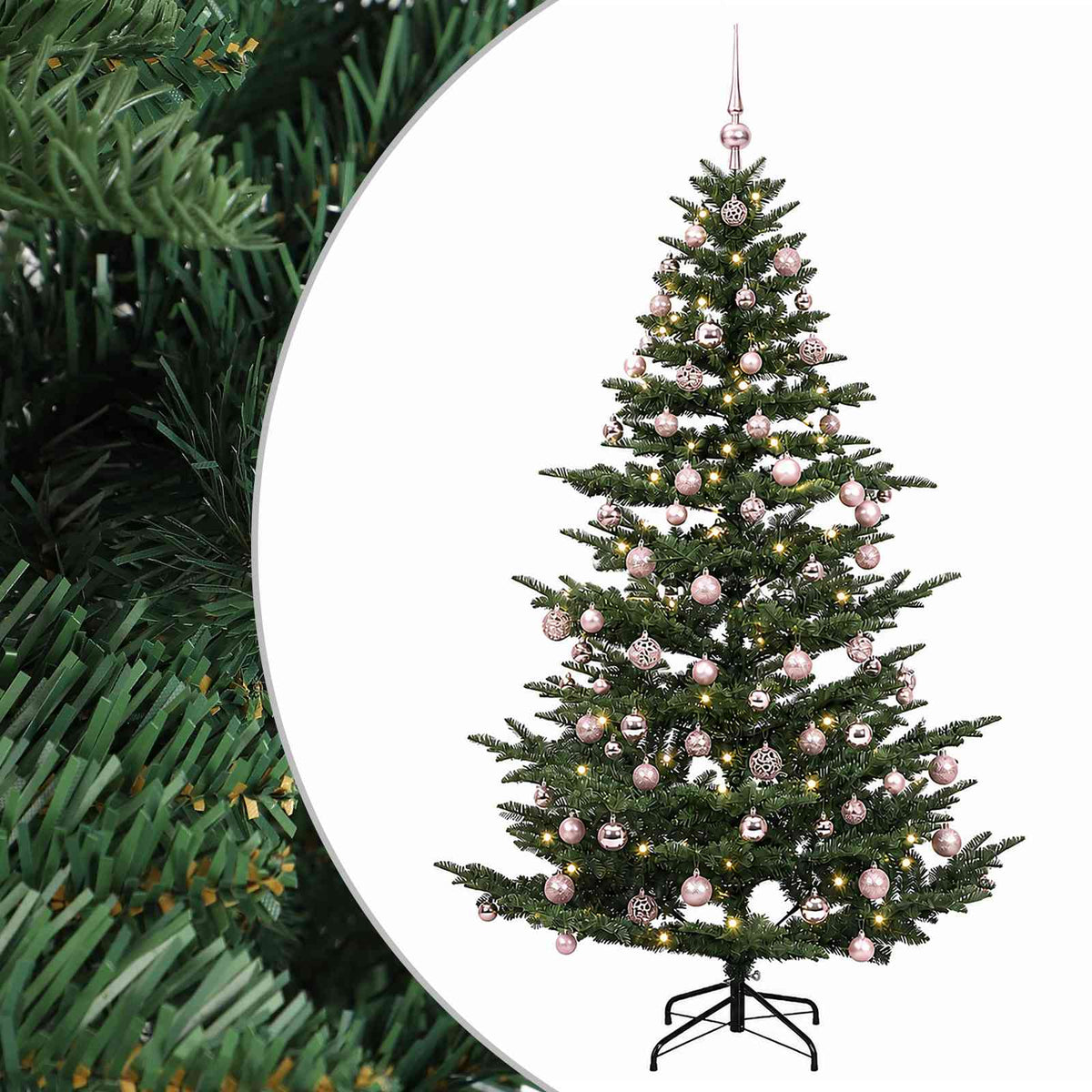 vidaXL Artificial Christmas Tree with Bauble 180 cm 300 LEDs