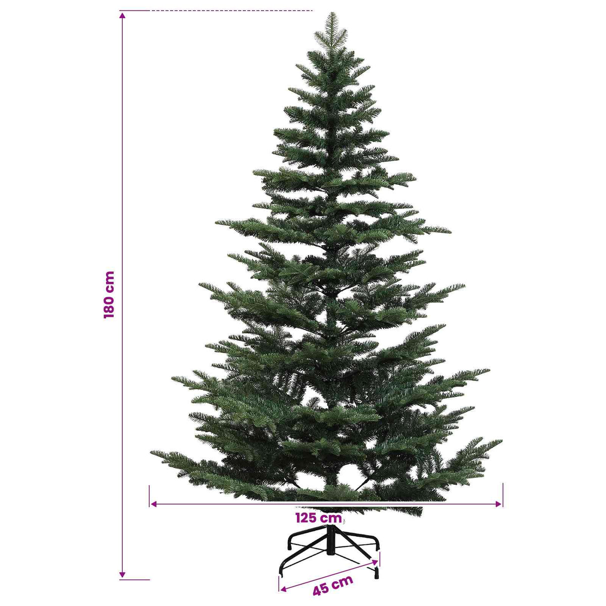 vidaXL Artificial Christmas Tree with Bauble 180 cm 300 LEDs