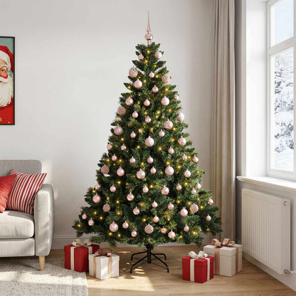 vidaXL Artificial Christmas Tree with Bauble 210 cm 300 LEDs