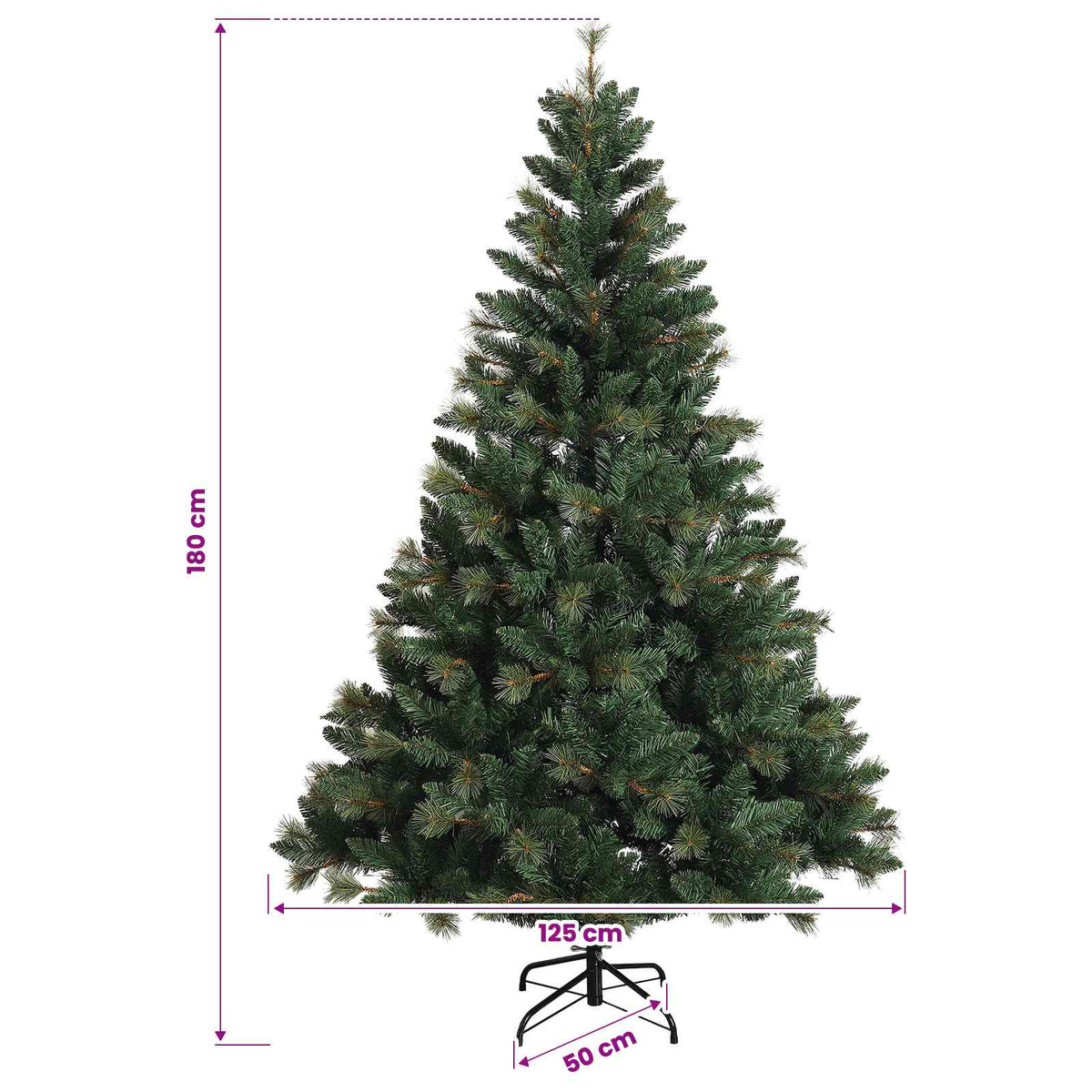 vidaXL Artificial Christmas Tree with Bauble 180 cm 300 LEDs