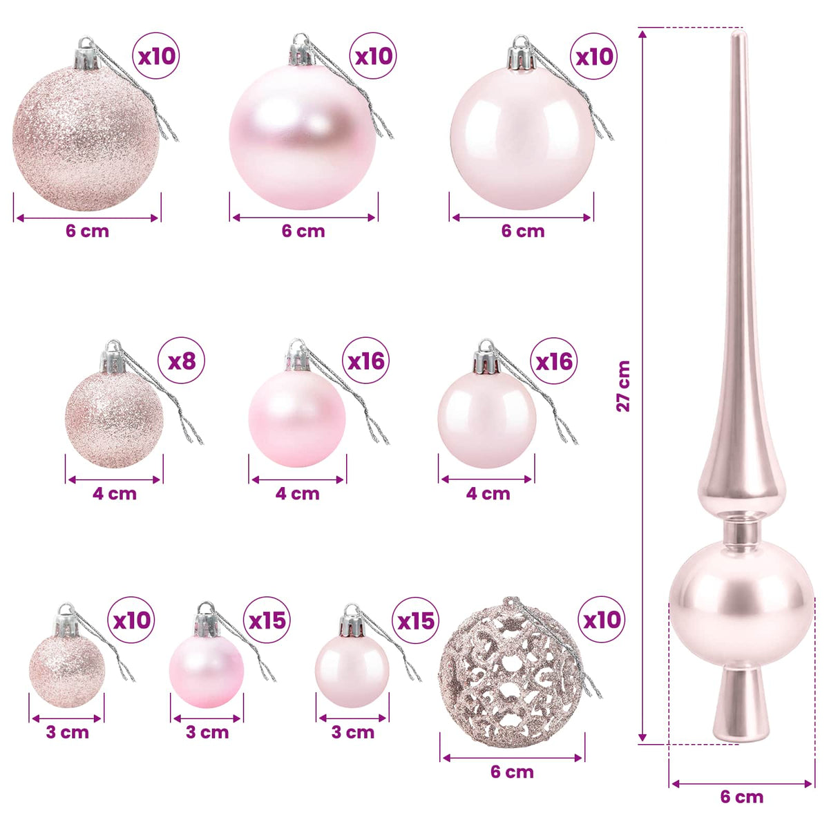 vidaXL Artificial Christmas Tree with Bauble 180 cm 300 LEDs