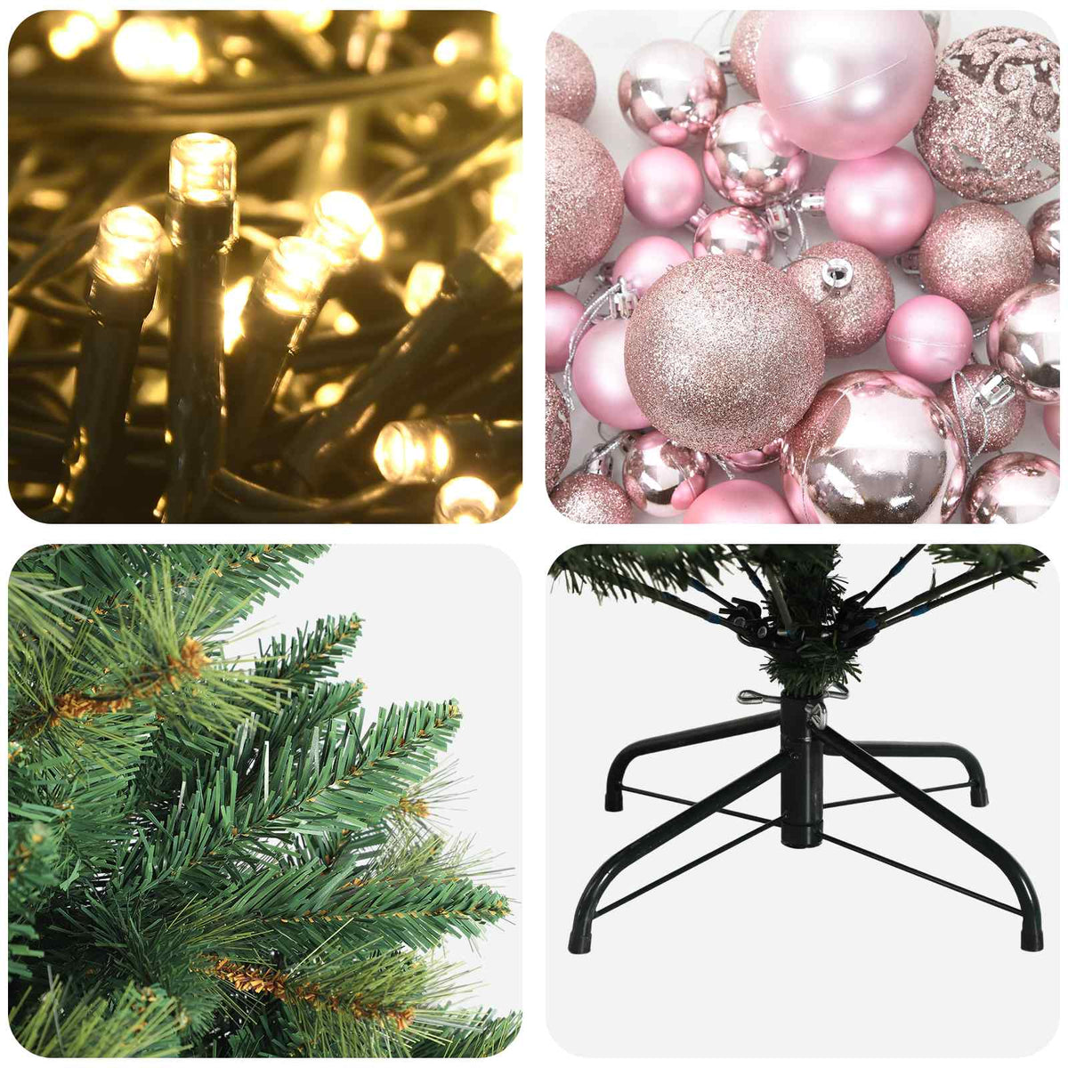 vidaXL Artificial Christmas Tree with Bauble 240 cm 300 LEDs