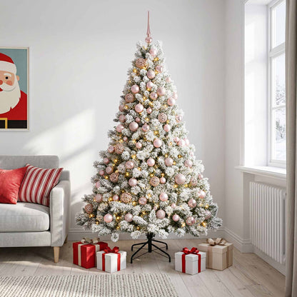 vidaXL Artificial Christmas Tree with Bauble 210 cm 300 LEDs