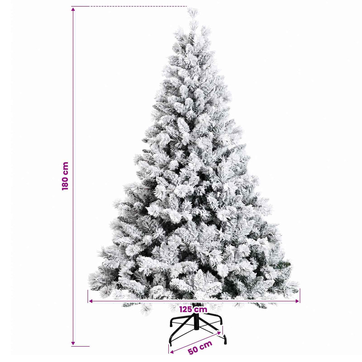 vidaXL Artificial Christmas Tree with Bauble 180 cm 300 LEDs
