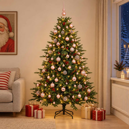 vidaXL Artificial Christmas Tree with Bauble 210 cm 300 LEDs