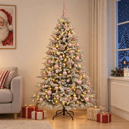 vidaXL Artificial Christmas Tree with Bauble 210 cm 300 LEDs
