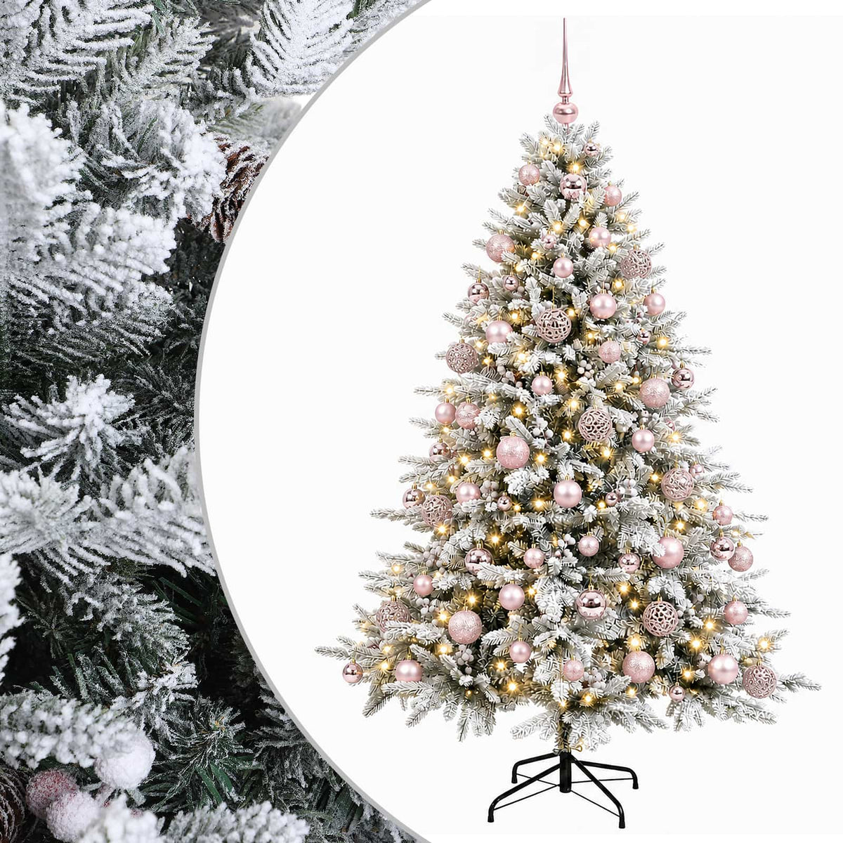 vidaXL Artificial Christmas Tree with Bauble 180 cm 300 LEDs