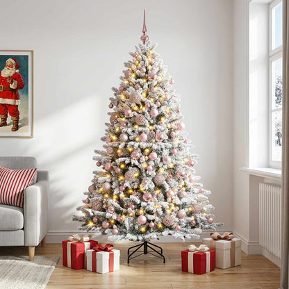 vidaXL Artificial Christmas Tree with Bauble 210 cm 300 LEDs