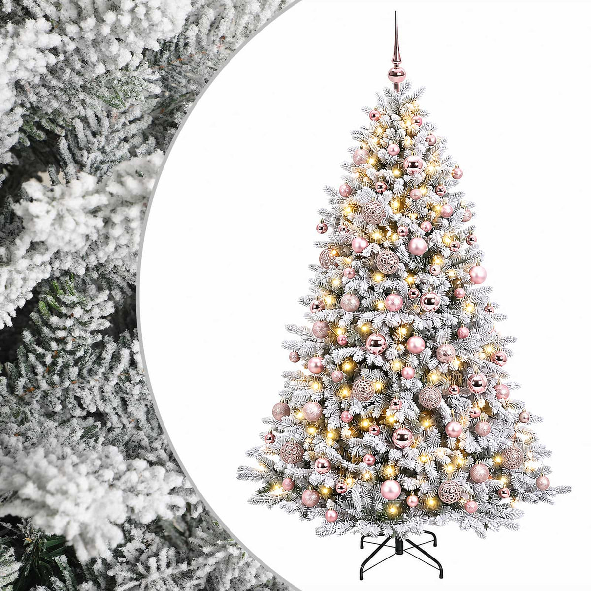 vidaXL Artificial Christmas Tree with Bauble 180 cm 300 LEDs