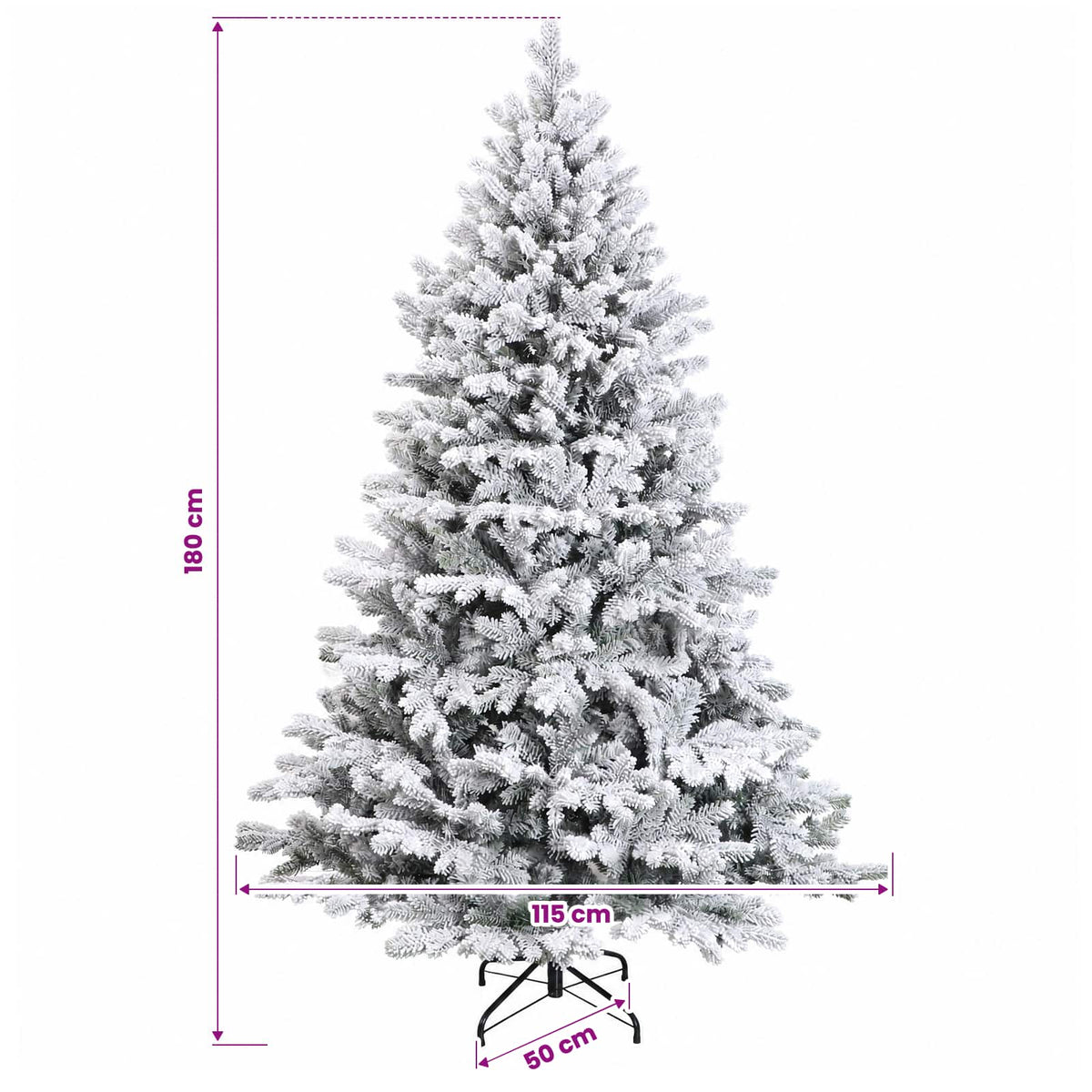 vidaXL Artificial Christmas Tree with Bauble 180 cm 300 LEDs
