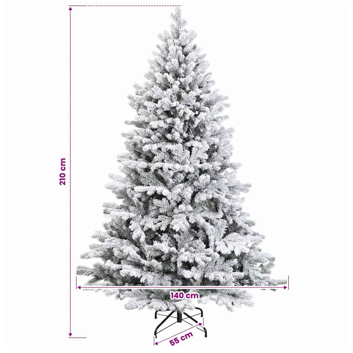 vidaXL Artificial Christmas Tree with Bauble 210 cm 300 LEDs