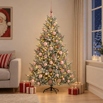 vidaXL Artificial Christmas Tree with Bauble 210 cm 300 LEDs