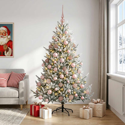 vidaXL Artificial Christmas Tree with Bauble 210 cm 300 LEDs