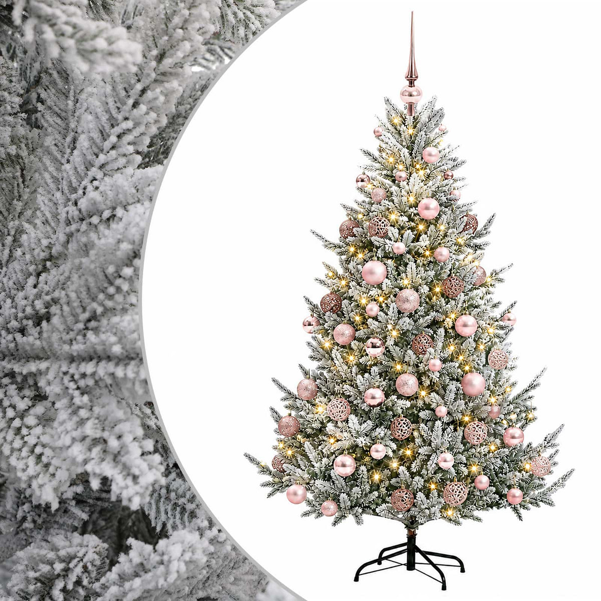 vidaXL Artificial Christmas Tree with Bauble 180 cm 300 LEDs