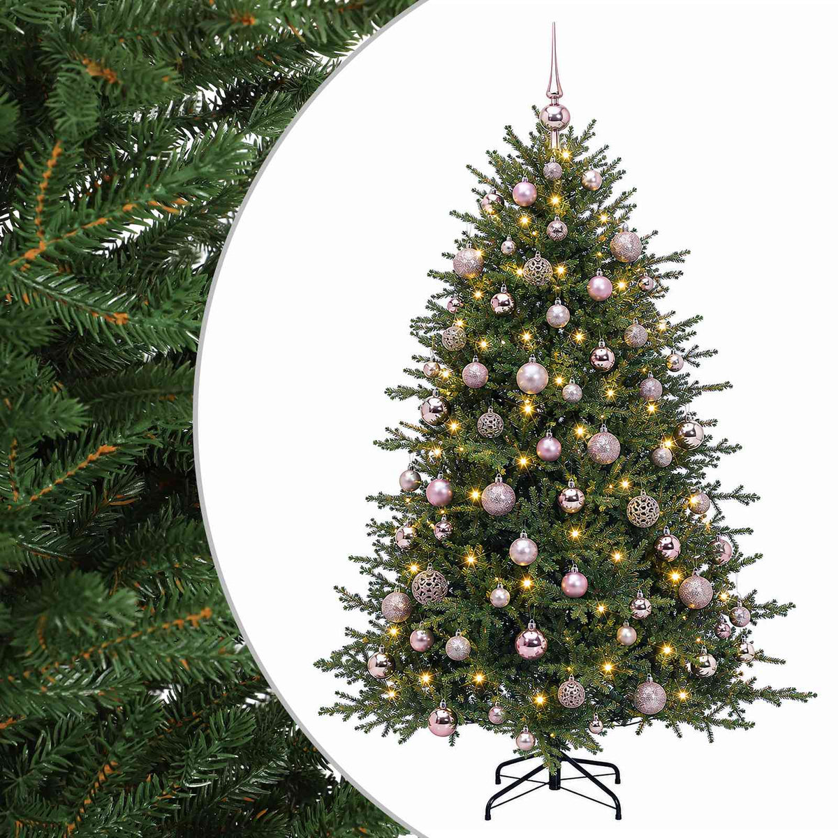 vidaXL Artificial Christmas Tree with Bauble 210 cm 300 LEDs