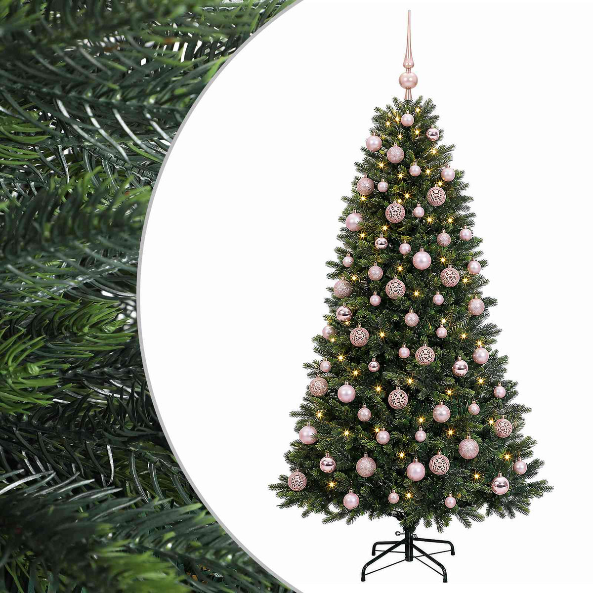 vidaXL Artificial Christmas Tree with Bauble 240 cm 300 LEDs